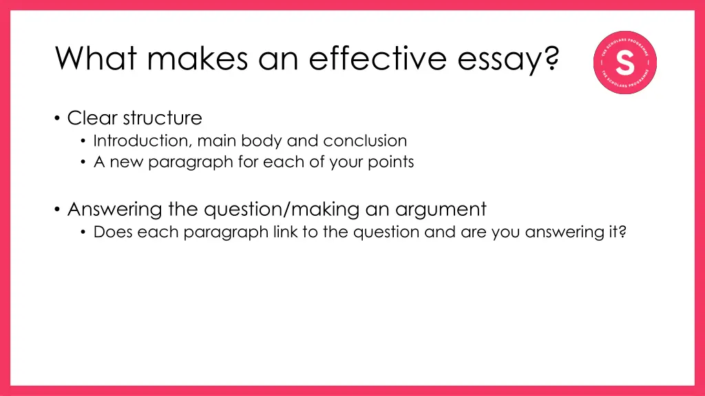 what makes an effective essay