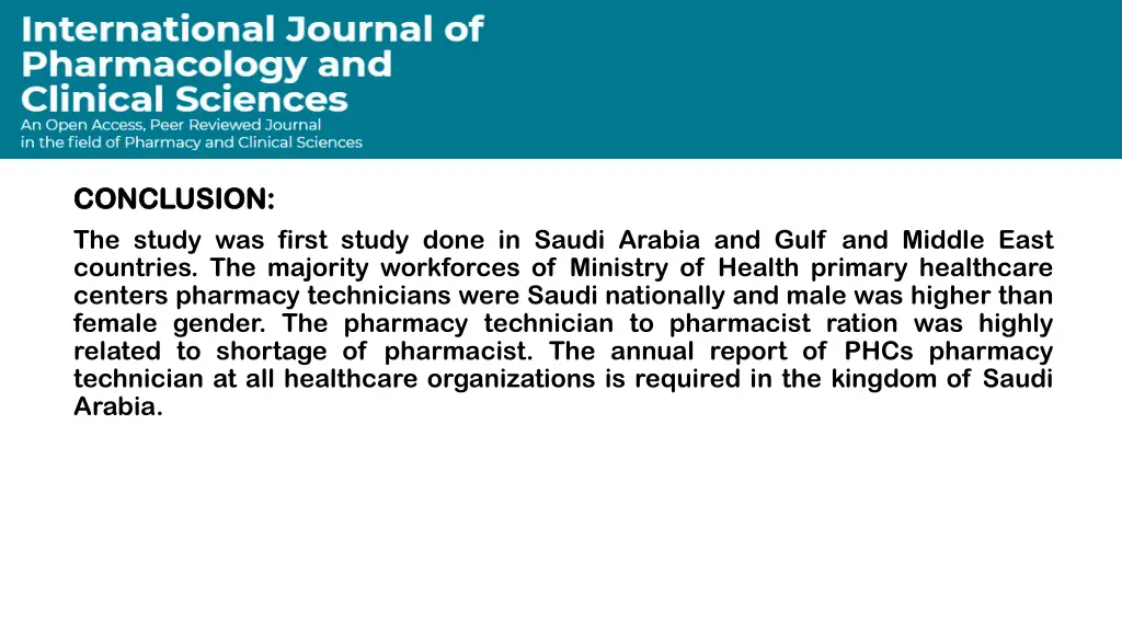 conclusion conclusion the study was first study