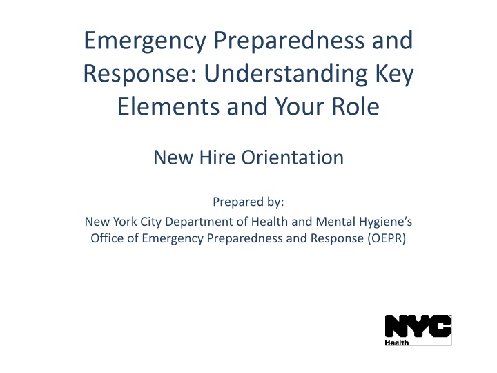 emergency preparedness and response understanding