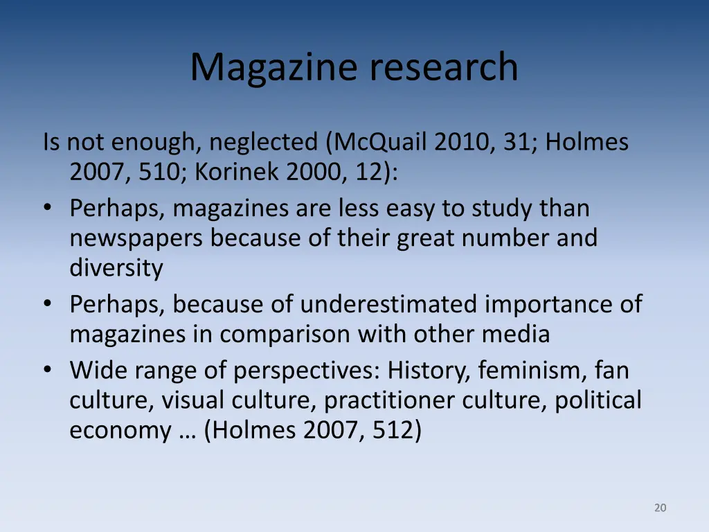 magazine research