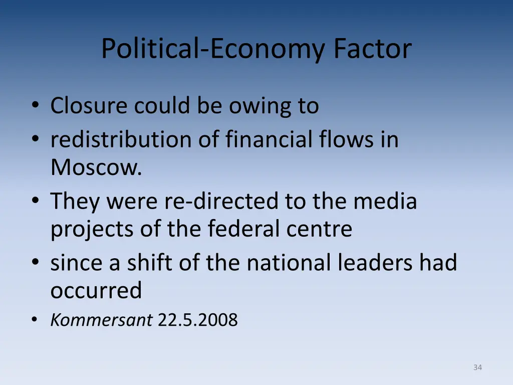 political economy factor