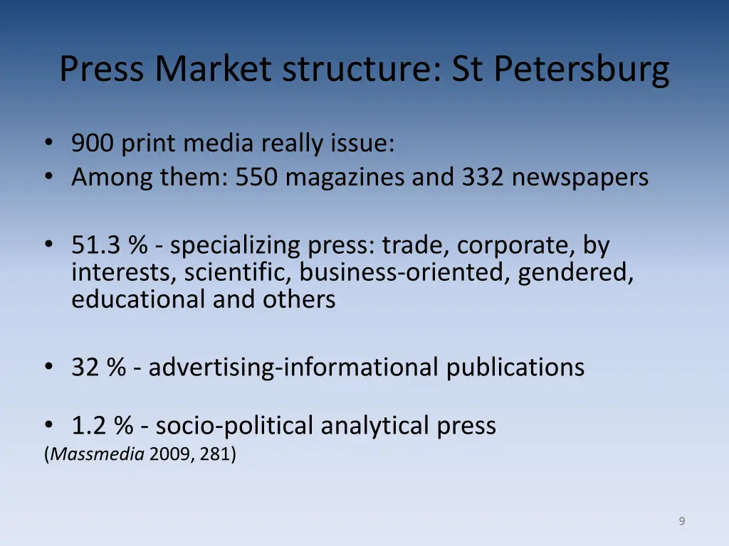 press market structure st petersburg