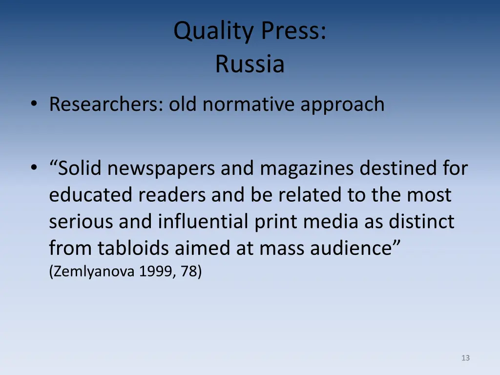 quality press russia