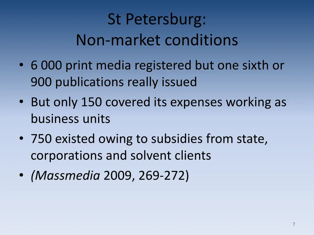 st petersburg non market conditions