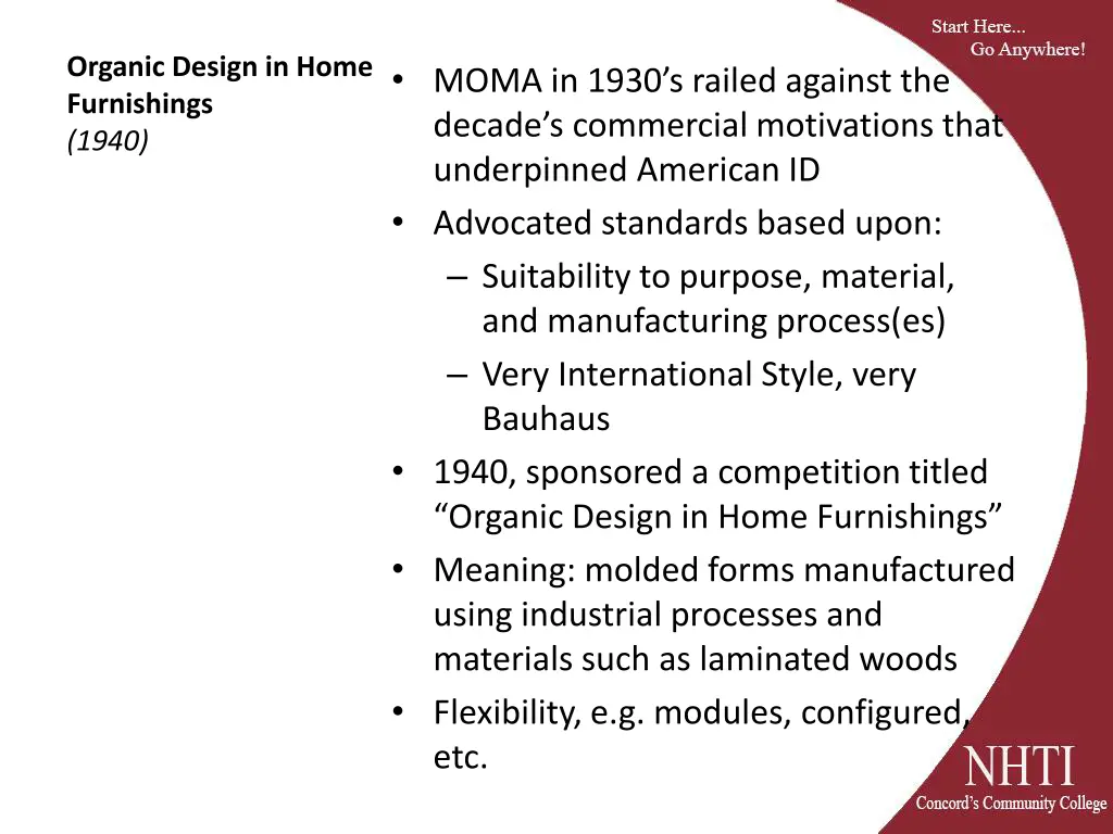 organic design in home furnishings 1940