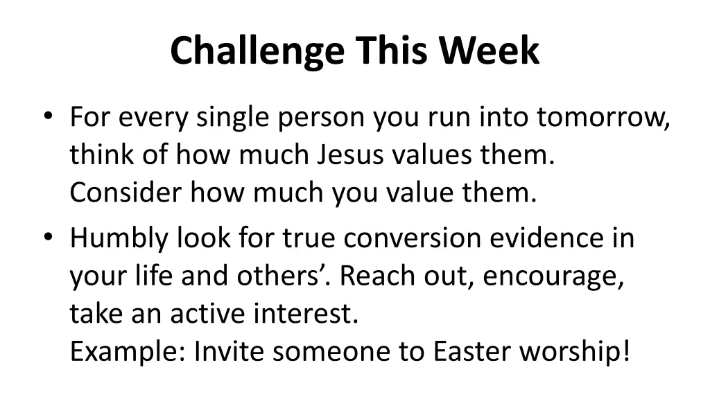 challenge this week