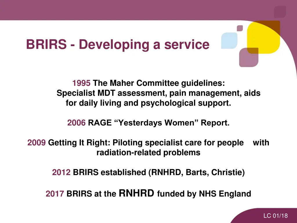 brirs developing a service