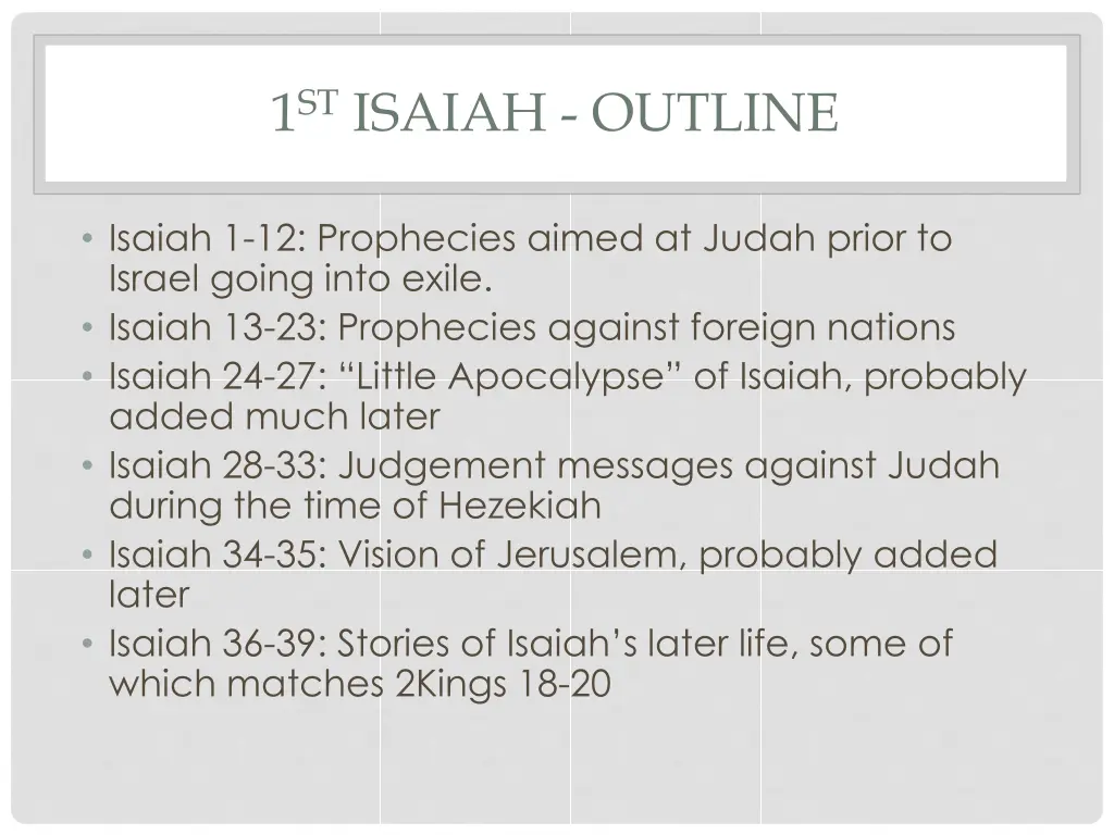 1 st isaiah outline