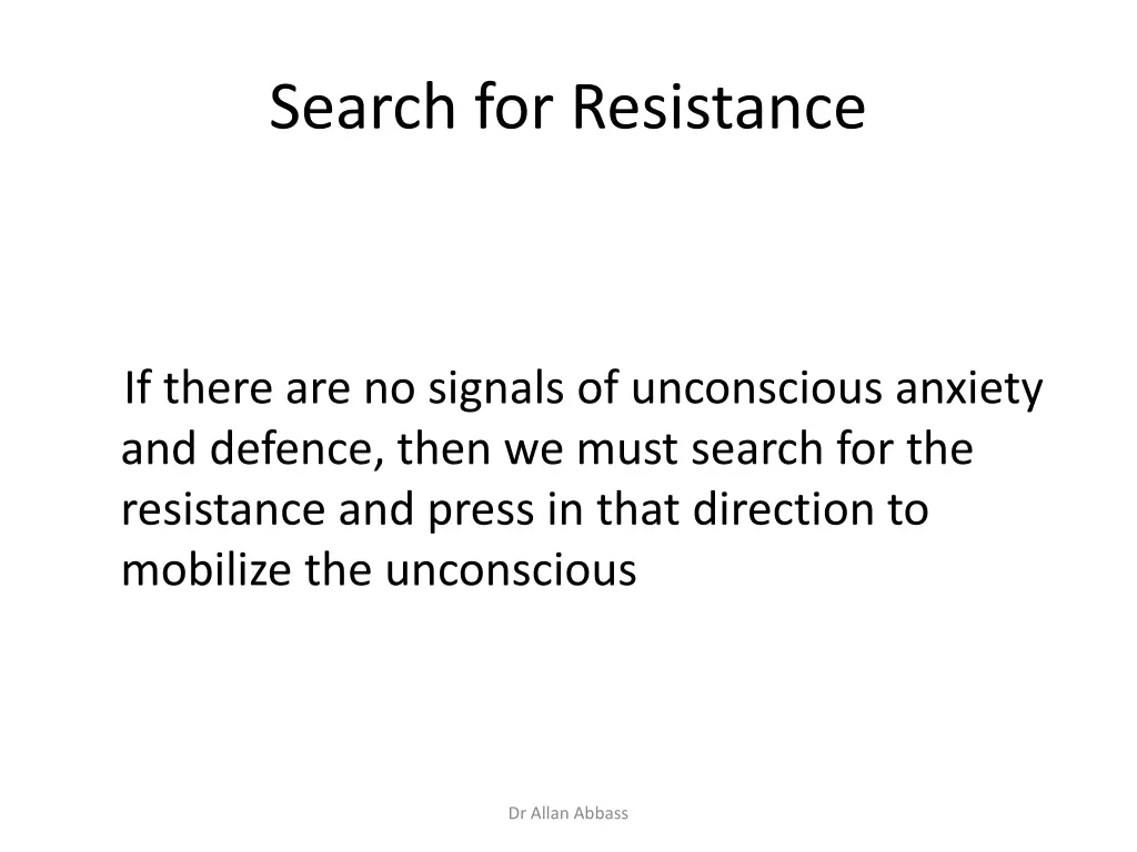 search for resistance