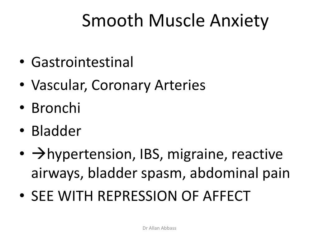 smooth muscle anxiety