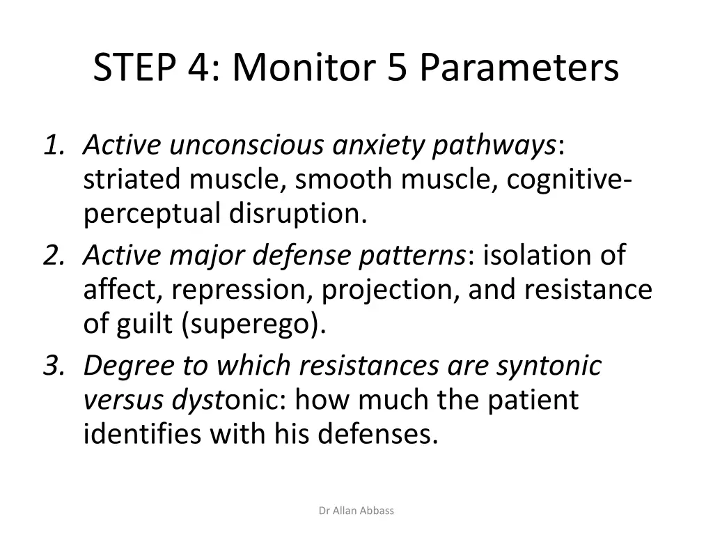 step 4 monitor 5 parameters