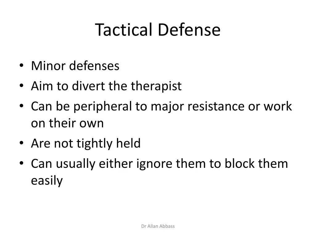 tactical defense