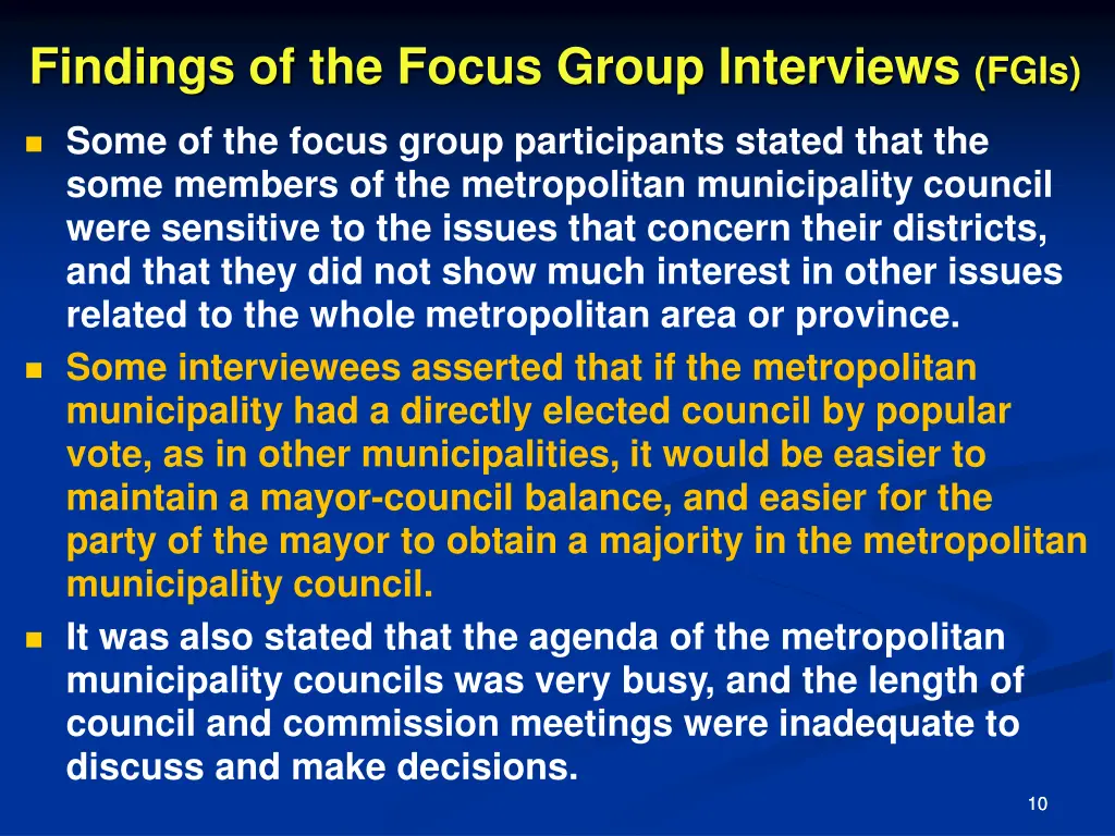 findings of the focus group interviews fgis 1