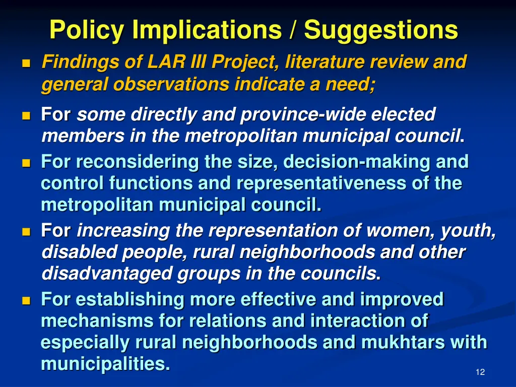 policy implications suggestions