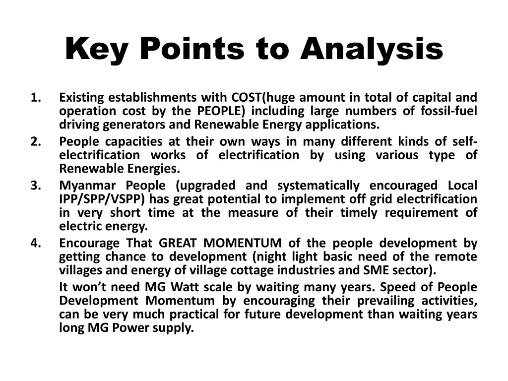 key points to analysis