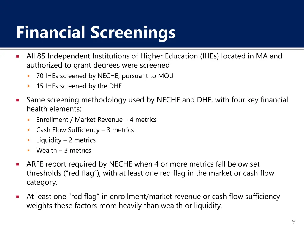 financial screenings