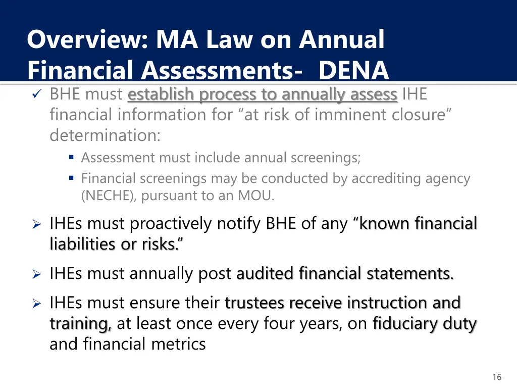 overview ma law on annual financial assessments