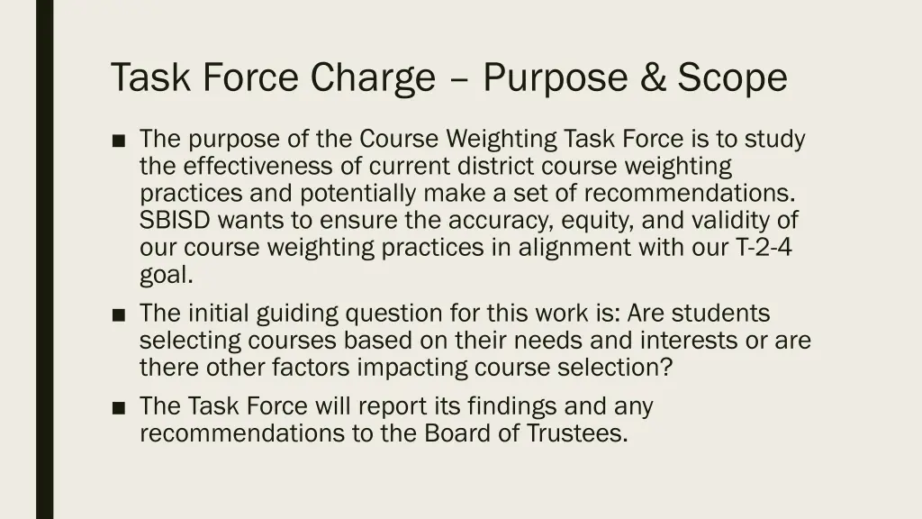 task force charge purpose scope