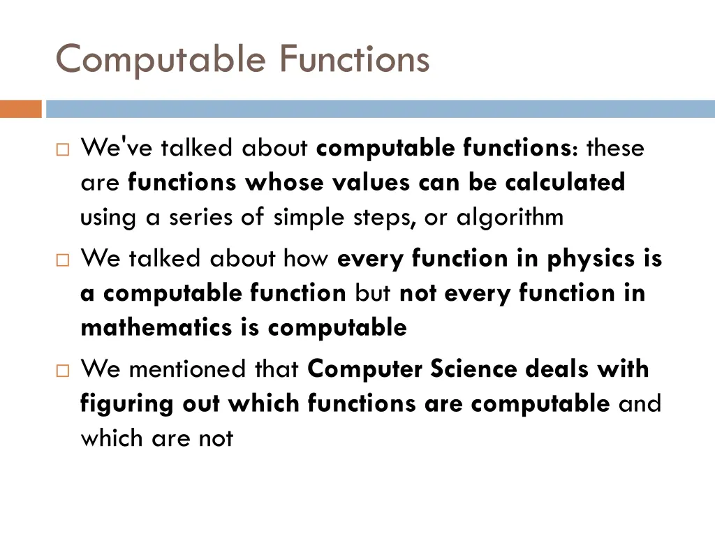 computable functions