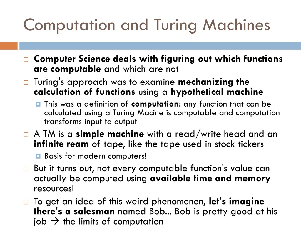 computation and turing machines