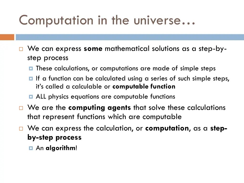 computation in the universe 1