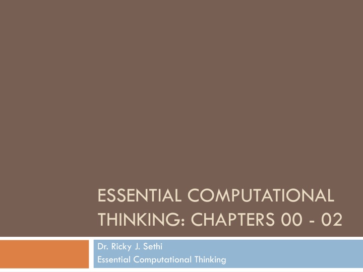 essential computational thinking chapters 00 02