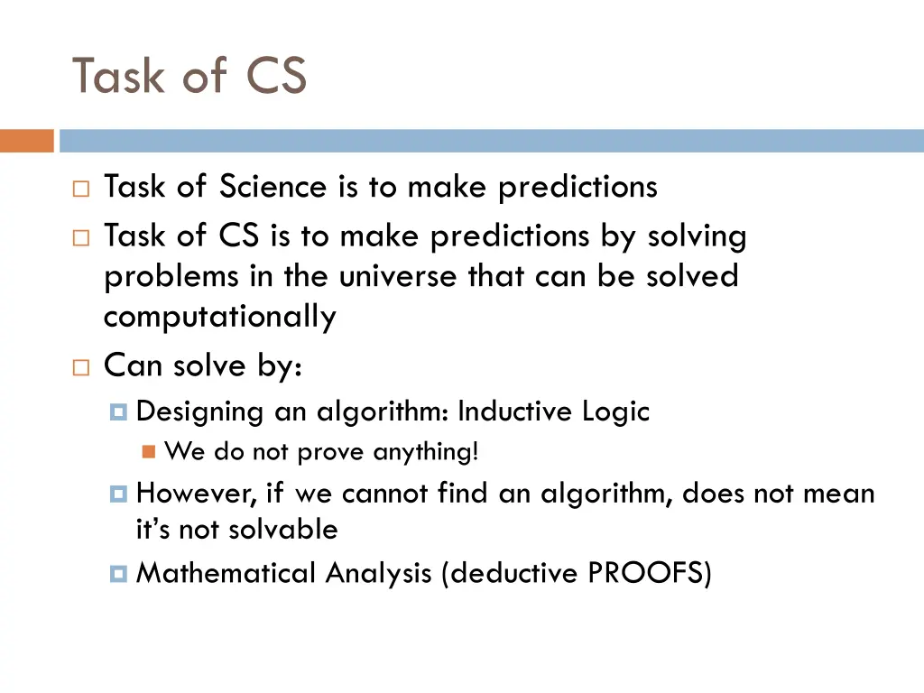 task of cs