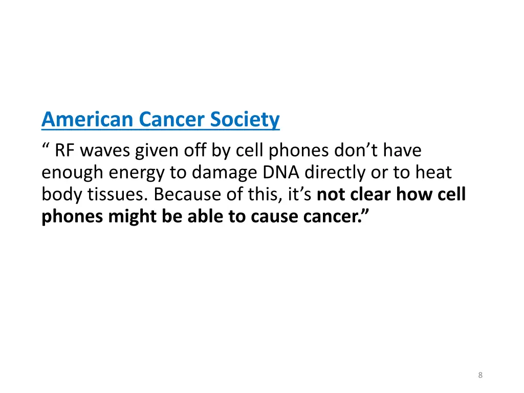 american cancer society rf waves given