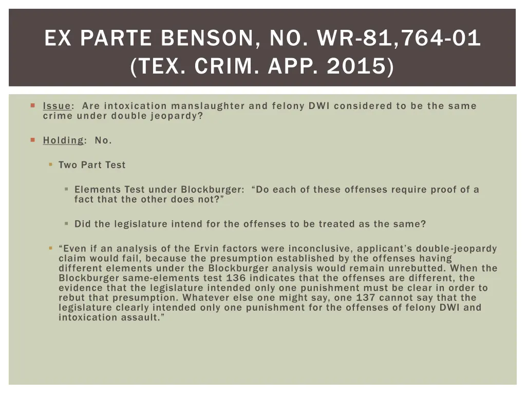 ex parte benson no wr 81 764 01 tex crim app 2015