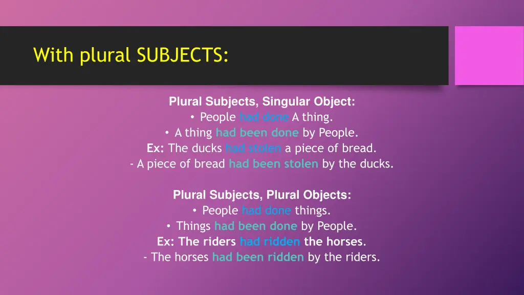 with plural subjects