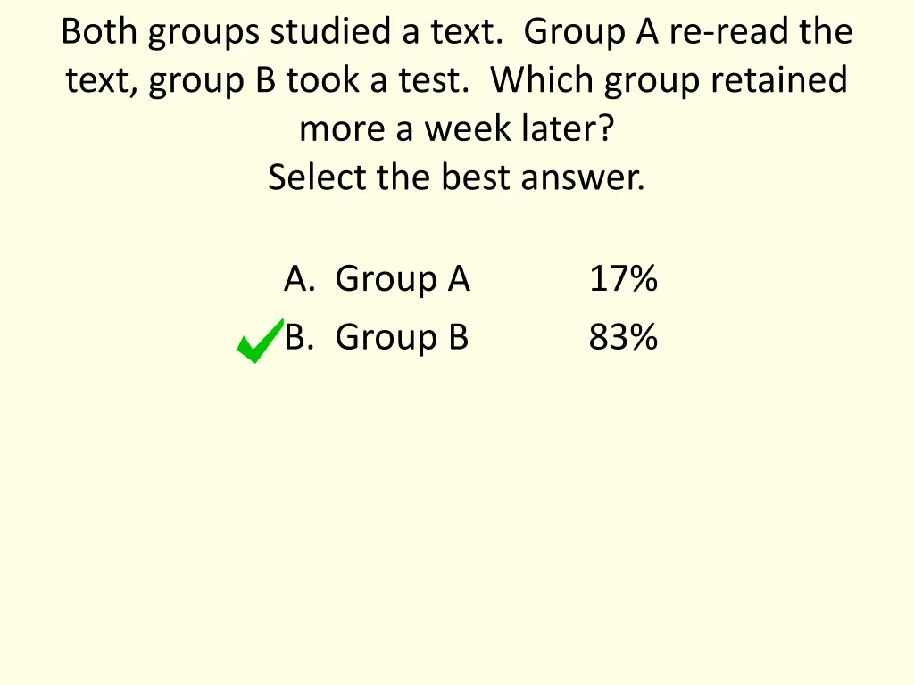 both groups studied a text group a re read