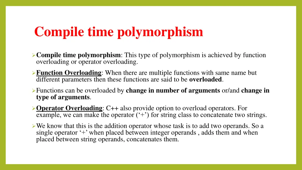 compile time polymorphism