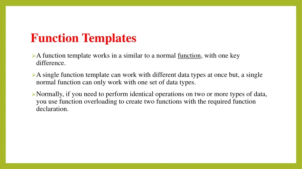 function templates