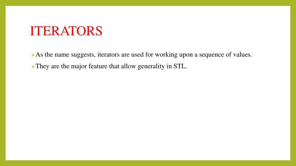 iterators