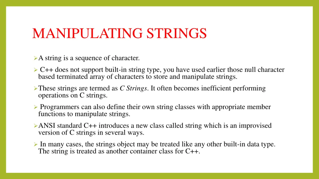 manipulating strings