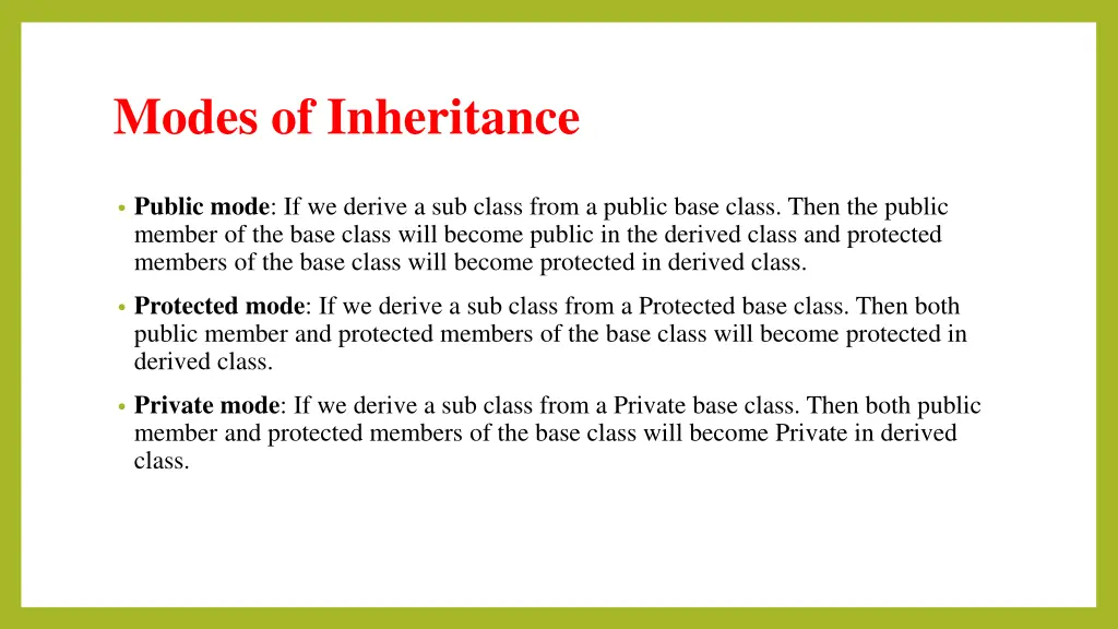 modes of inheritance