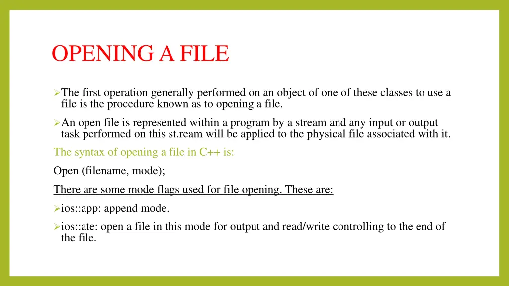 opening a file