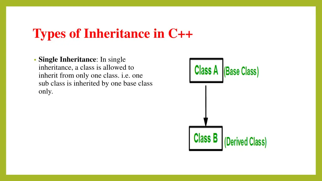 types of inheritance in c