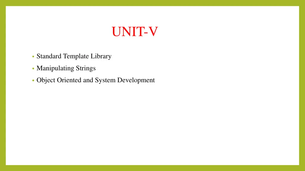 unit v