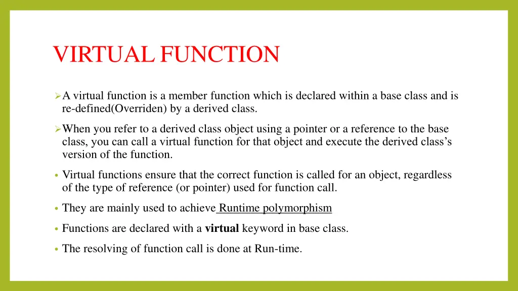 virtual function