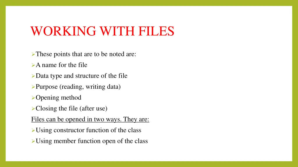 working with files