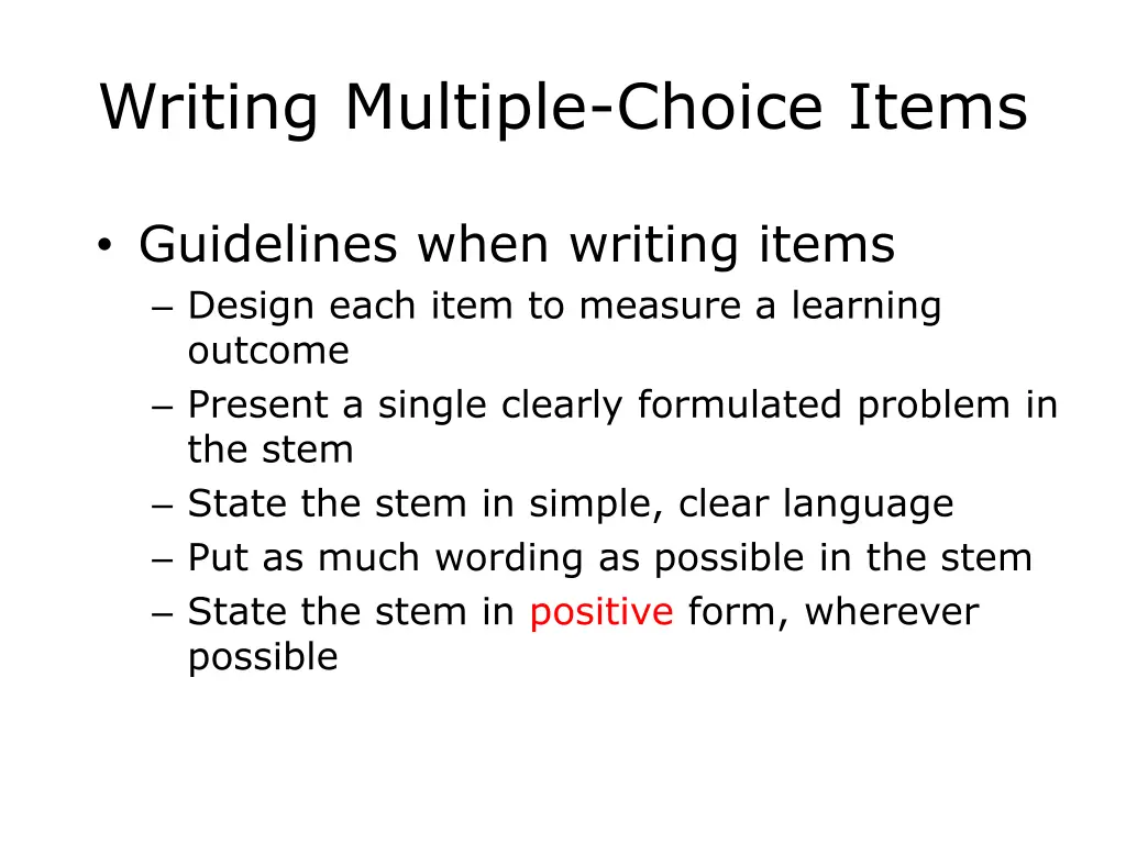 writing multiple choice items 1