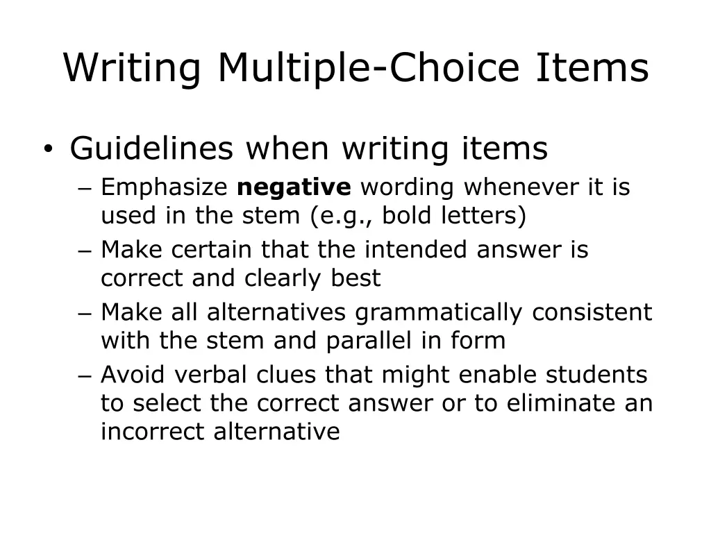 writing multiple choice items 2