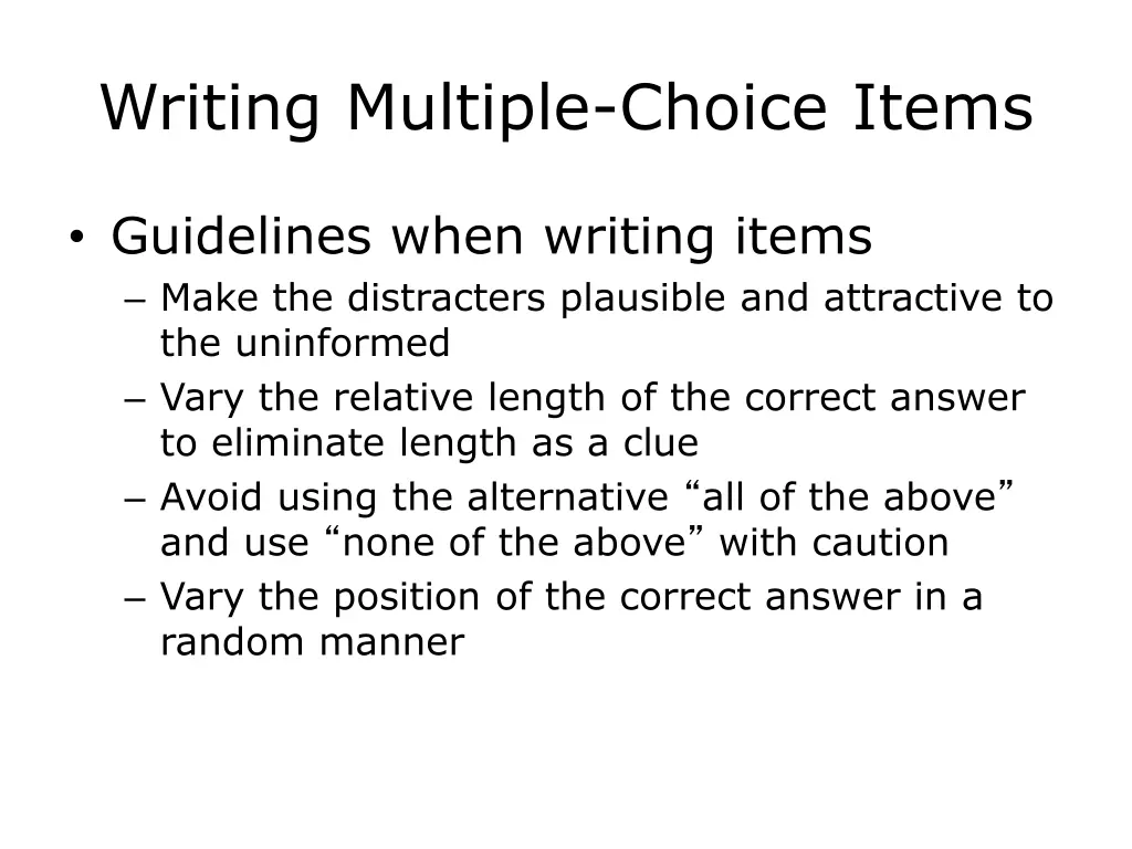 writing multiple choice items 3