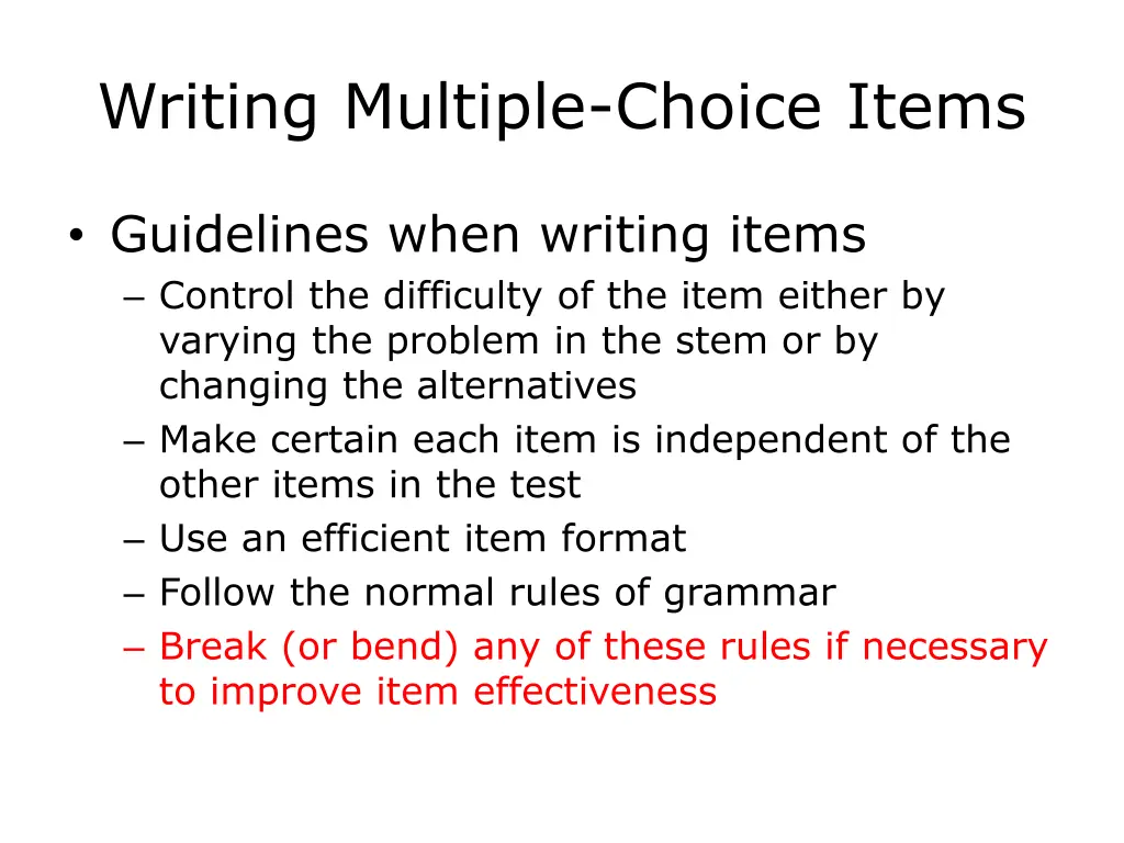 writing multiple choice items 4