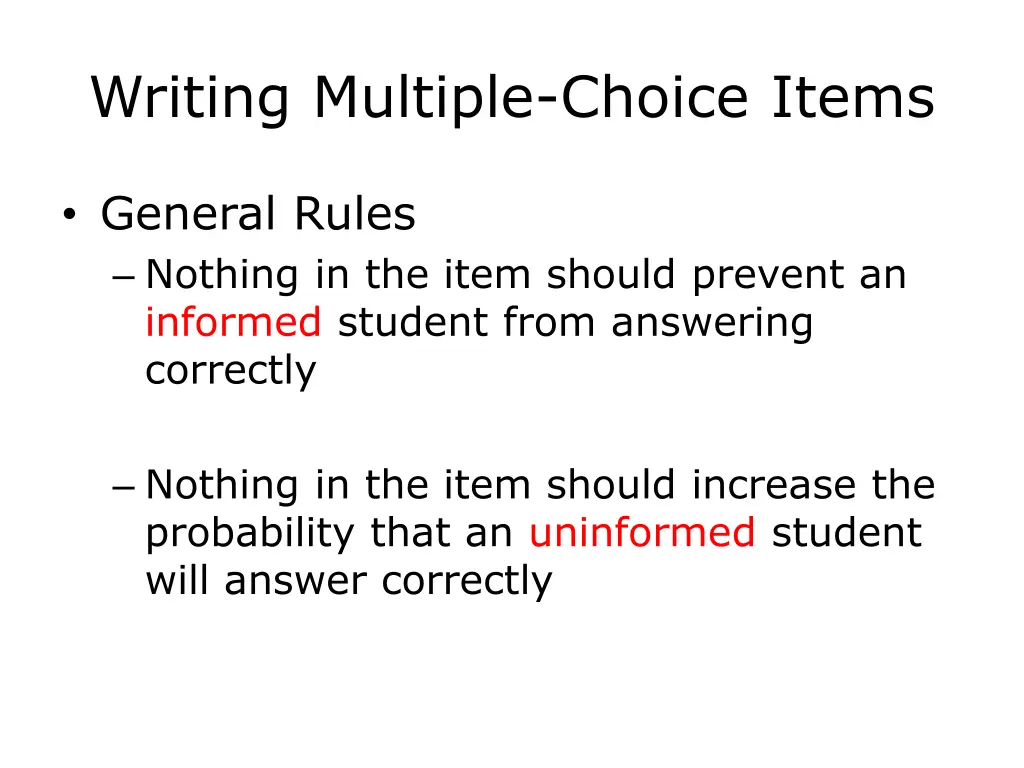 writing multiple choice items