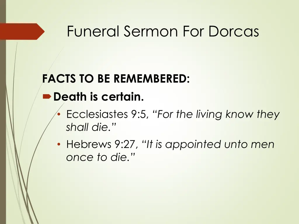 funeral sermon for dorcas 2