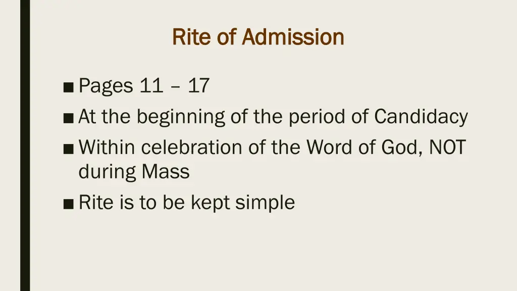 rite of admission rite of admission