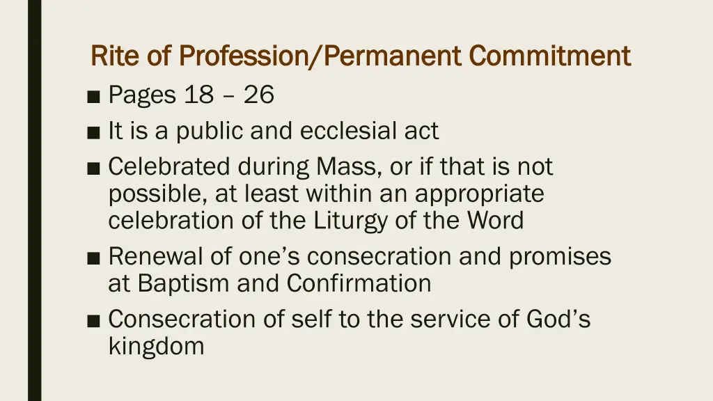 rite of profession permanent commitment rite