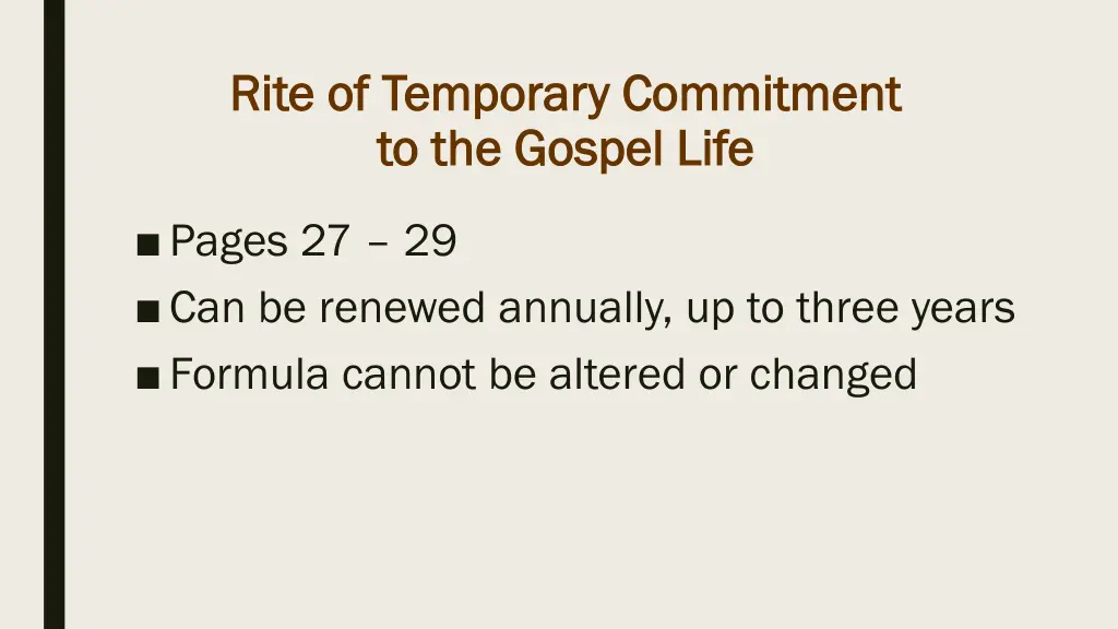 rite of temporary commitment rite of temporary